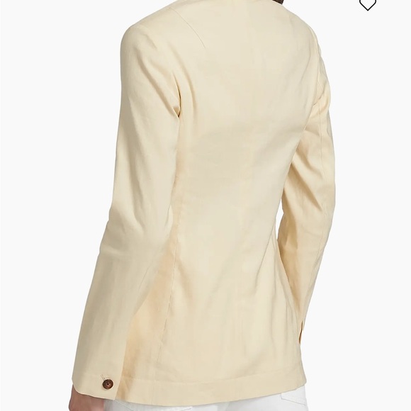 Rag & Bone Roslyn Linen Blazer Tan Square Neck Tailored Jacket NWT - Picture 5 of 10